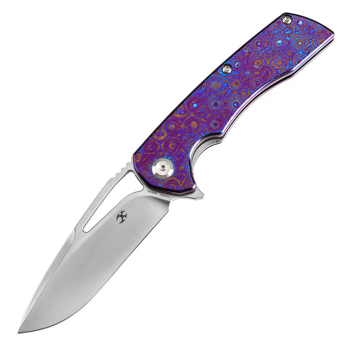 KANSEPT KRYO Thumb Hole Timascus Handle (3.58" CPM S35VN Blade) Kim Ning Design-K1001M2