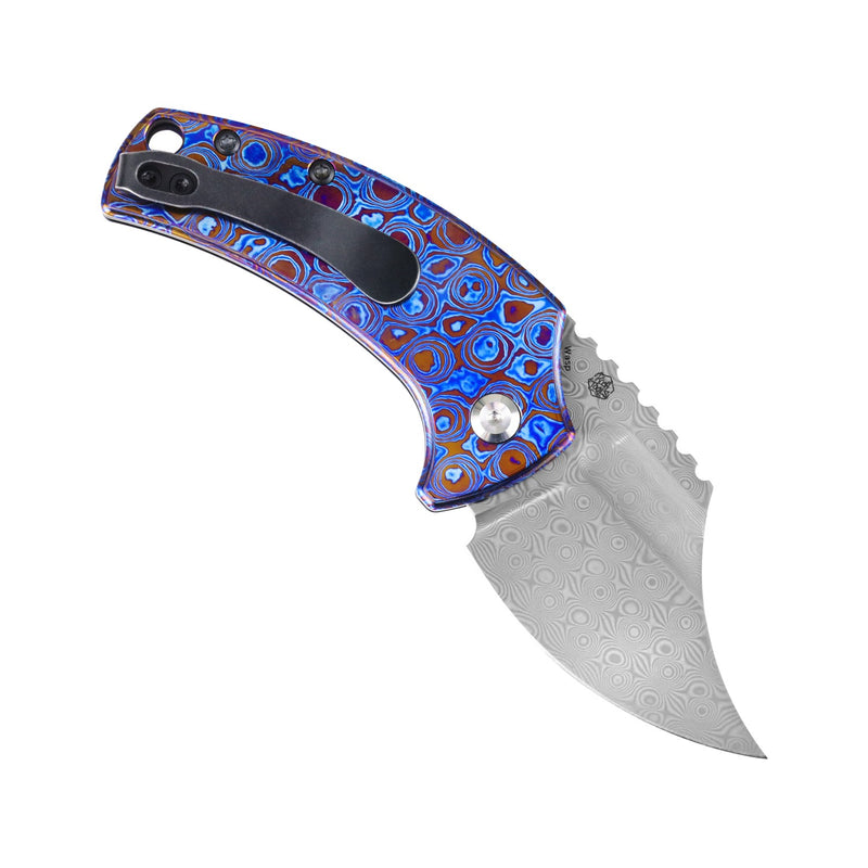 Wasp | Button Lock | Timascus | 2.36" Damascus | Koch Tools | T2144F7
