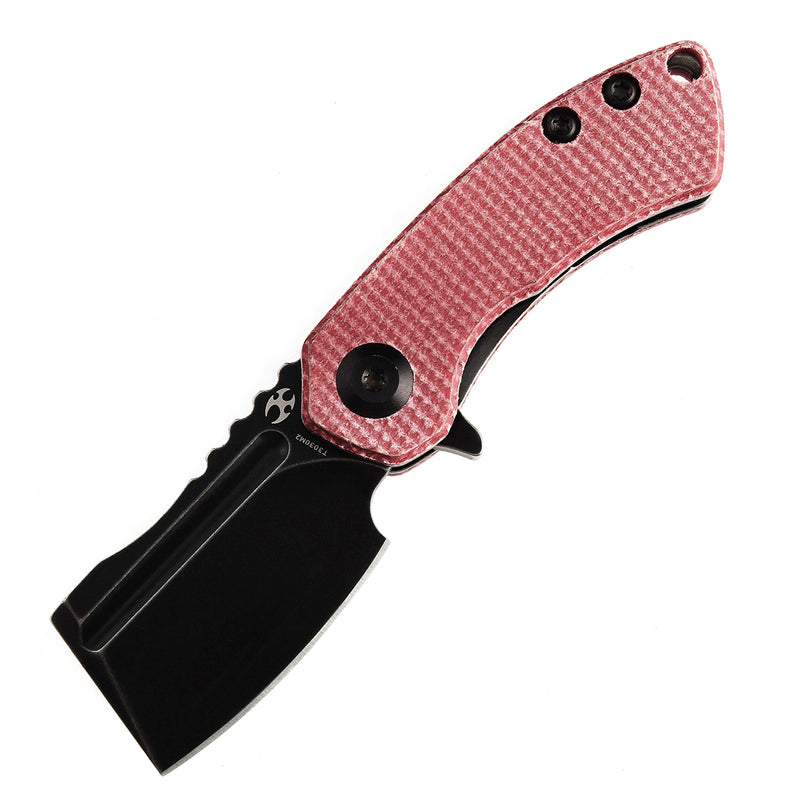KANSEPT Mini Korvid  Flipper Knife Red Canvas Micarta  Handle (1.45'' 154CM Blade) Koch Tools Design-T3030M2