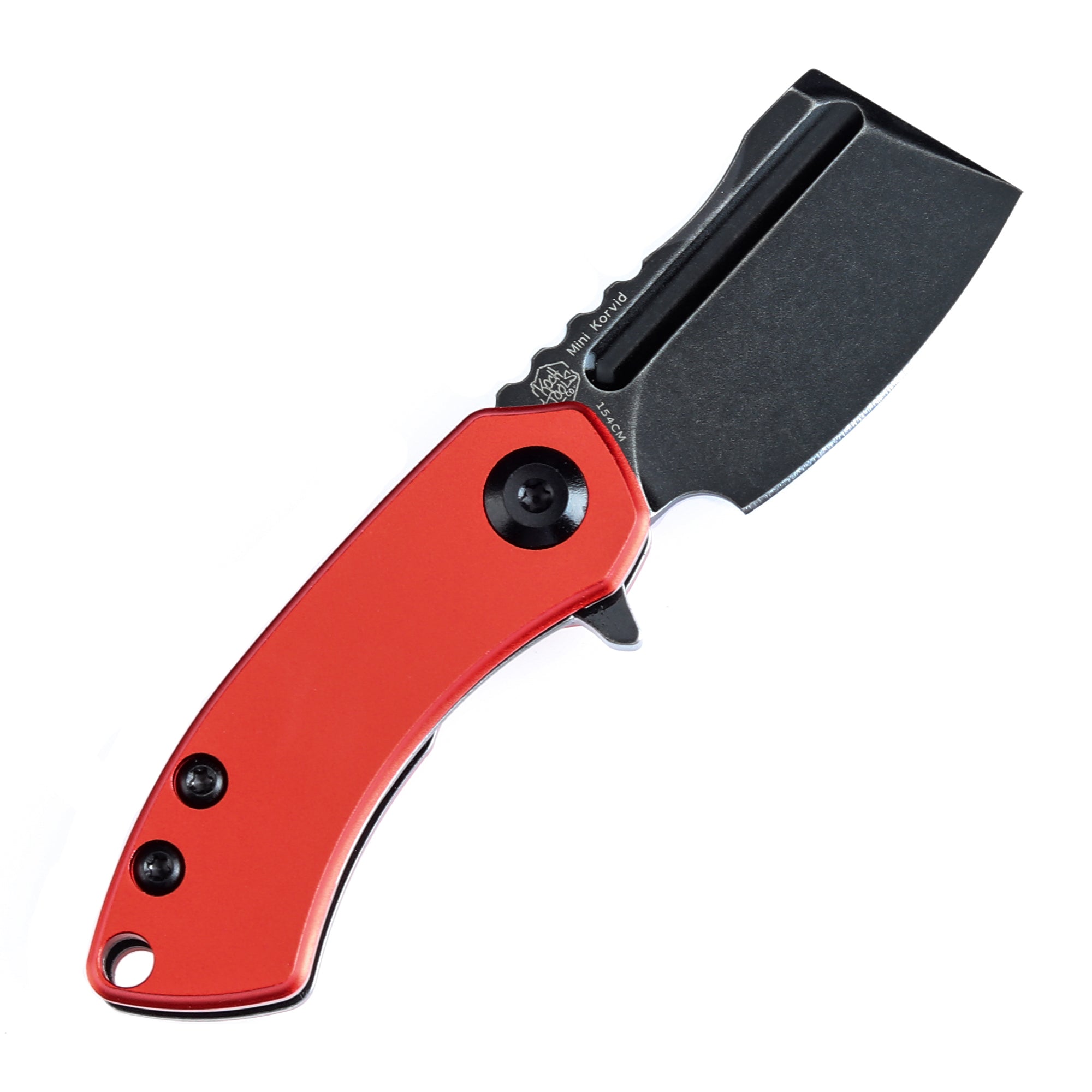 KANSEPT Mini Korvid Flipper Knife Red Anodized Aluminum Handle