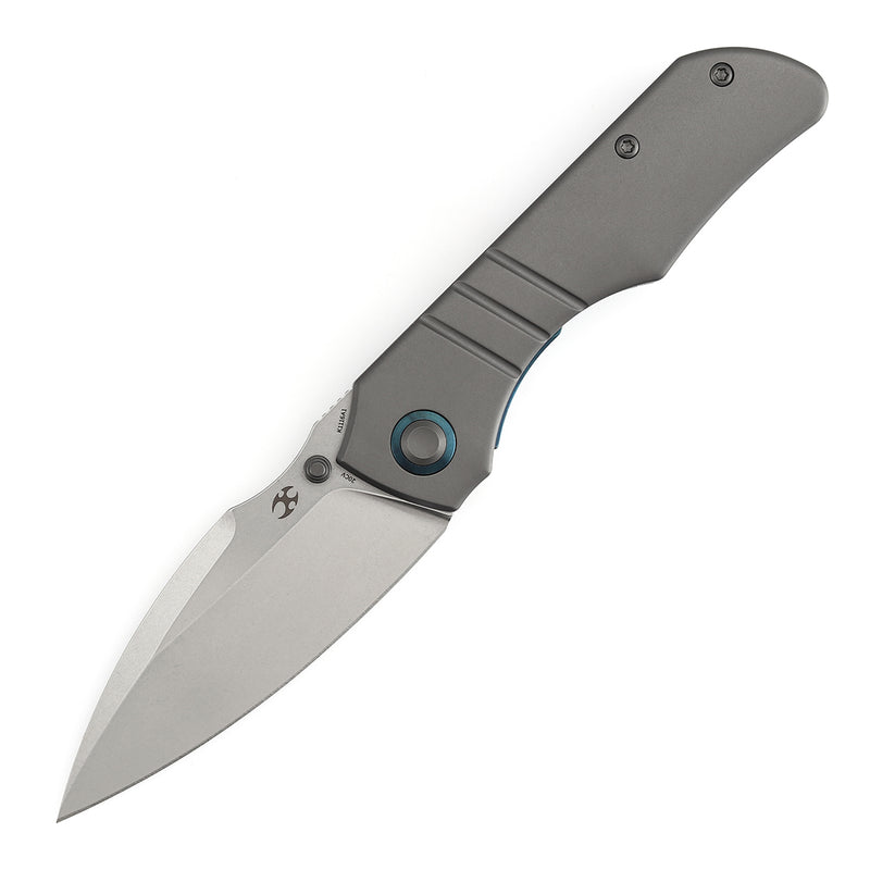 Kansept Mini Lanza | Thumb Stud | Gray Stonewashed Titanium | 3.31" CPM 20CV Blade | Brandon Corbin Designed | K1116A1