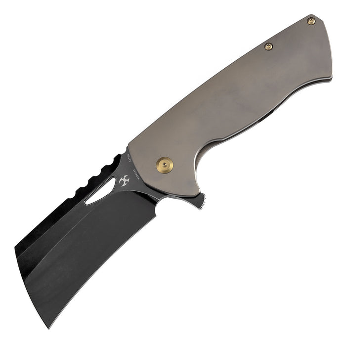 KANSEPT Leviathan Flipper Bronze Anodized Titanium Handle (3.9''CPM S35VN Blade ) Warhawk Knives Design -K1083A2