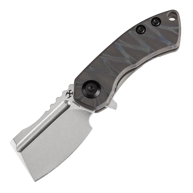 KANSEPT Mini Korvid Flipper knife Tiger Stripe Flamed Titanium Handle (1.45'' CPM-S35VN Blade ) Koch Tools Design-K3030A9