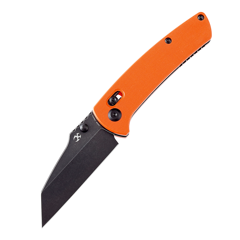 KANSEPT Main Street Thumb Studs/Crossbar Lock Knife Orange G10 Handle (3.36''154CM Blade) Dirk Pinkerton Design-T1015V2