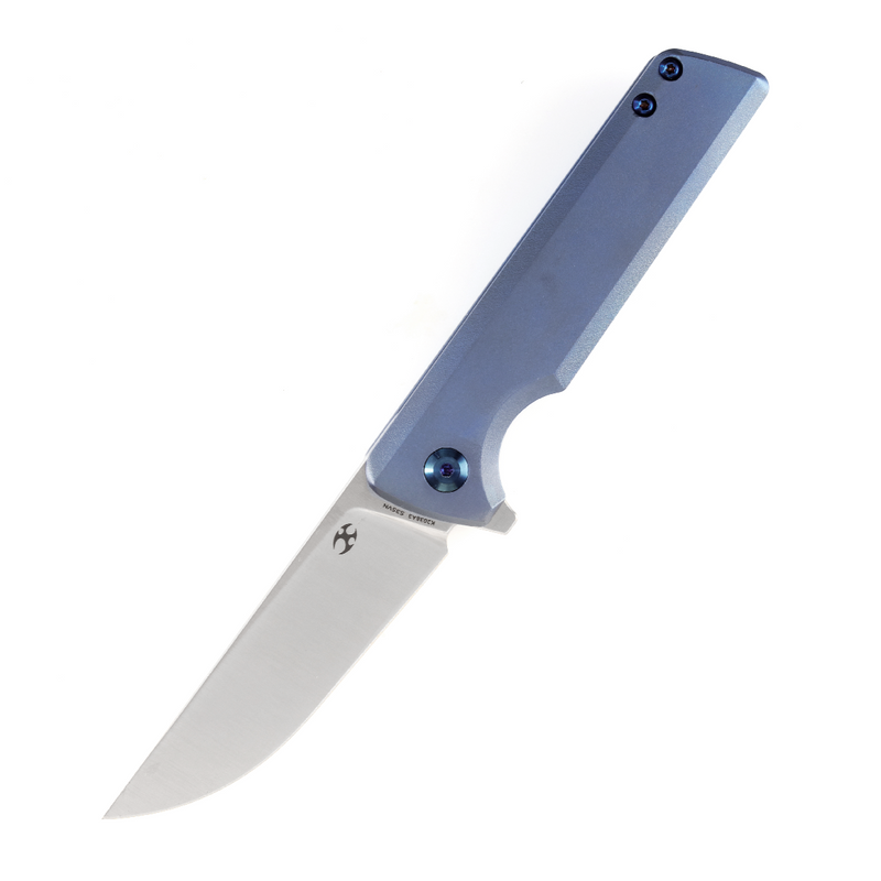 KANSEPT Anomaly Flipper Knife Blue Orange Peel Finish Titanium Handle (3.14''CPM-S35VN Blade) Dirk Pinkerton-K2038A3