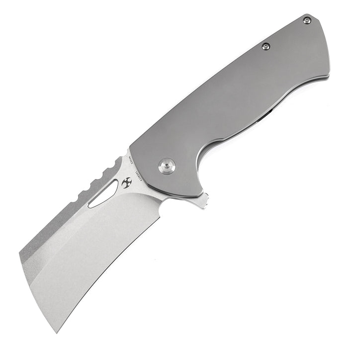 KANSEPT Leviathan Flipper Bead Blasted Titanium Handle (3.9''CPM S35VN Blade ) Warhawk Knives Design -K1083A1