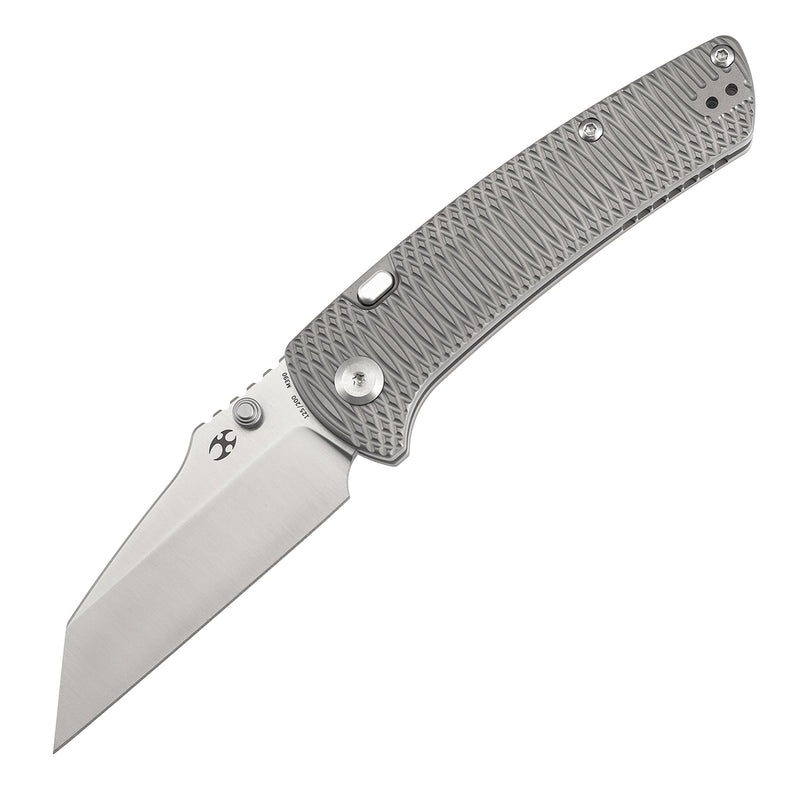 Kansept Main Street | Top Liner Lock | Bead Blasted Titanium with Putter Pattern | 3.36" M390 Blade | K1015H7