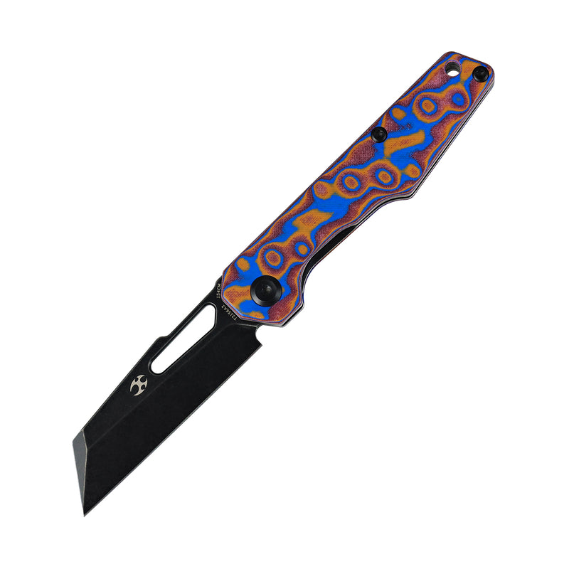 Lucero | Liner Lock | Blue & Red Vortex Micarta | 2.56" 154CM | August Originals |T2156A2