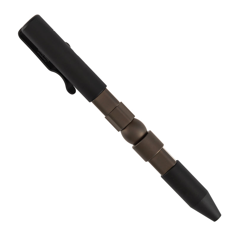 Kansept EDC Customizer Bolt Action Pen Black & Bronze Titanium with Jackpot Vibes Pattern Designed by Kevin Passon-G013P4