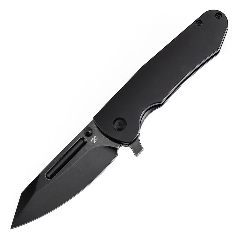 KANSEPT Superhawk Flipper Knife Black Anodized Titanium Handle(3.89''CPM S35VN Blade) Warhawk Knives Design-K1084A1