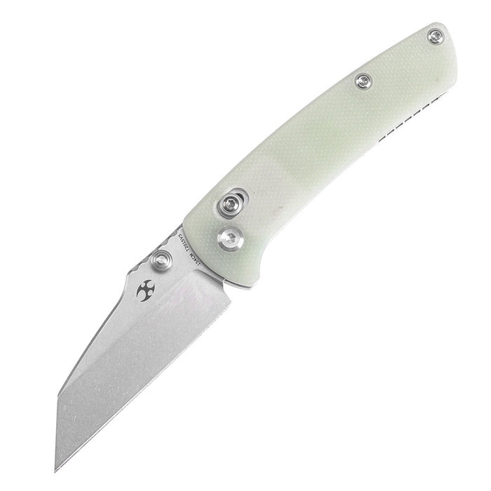 KANSEPT Little Main Street Cross Bar Lock Jade G10 Handle (2.26'' Stonewashed 154CM Blade) Dirk Pinkerton Design T2015V5