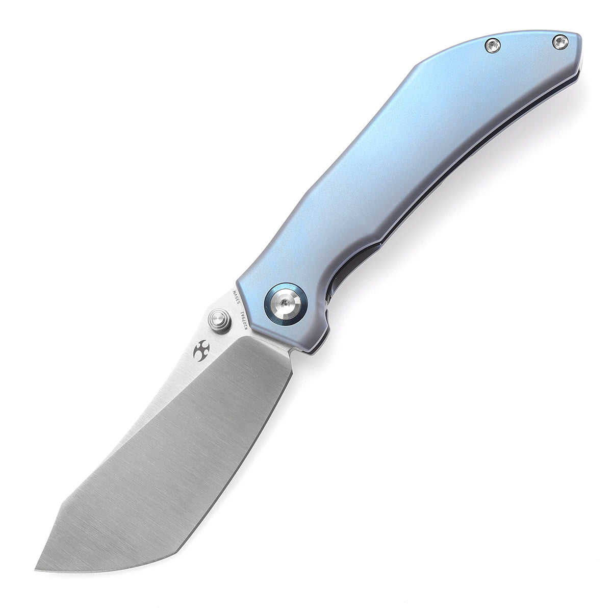 KANSEPT Tipper Thumb Stub Knife Blue Anodized Titanium Handle(3.38