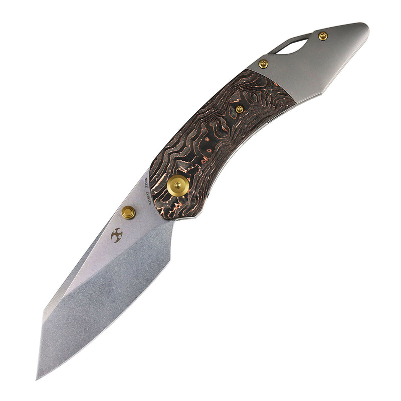 K9 | Bolster Liner Lock | Copper Carbon Fiber & Plain Titanium | 3.63" CPM S35VN | Keanison Knives Design | K1151A2