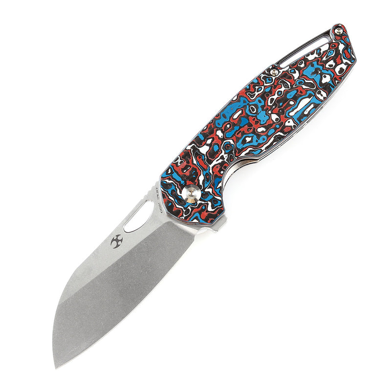 KANSEPT Model 6 Flipper/Thumb Hole Knife Carbon Fiber Handle (3.1'' CPM 20CV Blade) -K1022A7