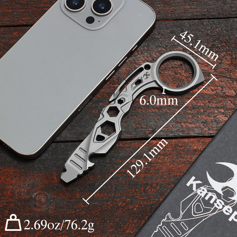 Kansept EDC Tool PryMate G008A1 Plain Titanium Multifucntional Tool Designed by Sebastian Irawan