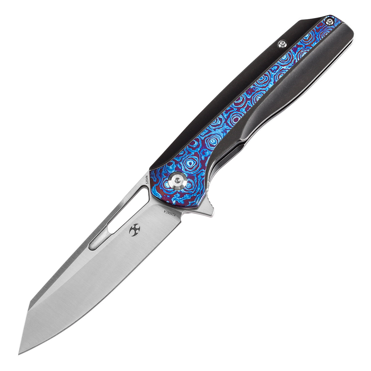 デュカリスサスマタカナブン　45mm KANSEPT Shard Blackwash Titanium with Timascus and Timascus Clip