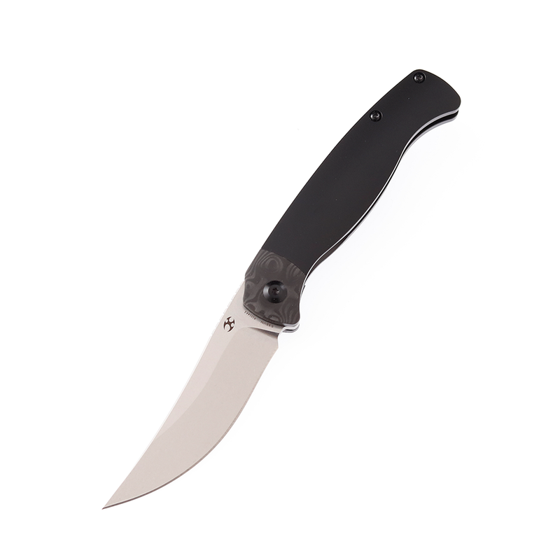 KANSEPT Mujir Front Flipper Knife Titanium with Carbon Fiber Inlay Handle (3.3''CPM-S35VN Blade) Dirk Pinkerton Design-K1014A3