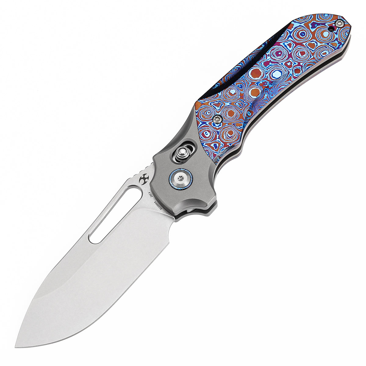 KANSEPT Quasar Cross Bar Lock Stonewashed Titanium and Timascus