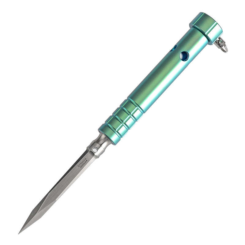 Kansept EDC Tool Stiletto G005A4 5CR13 Steel & Green Anodized Titanium Designed by Marco Panella