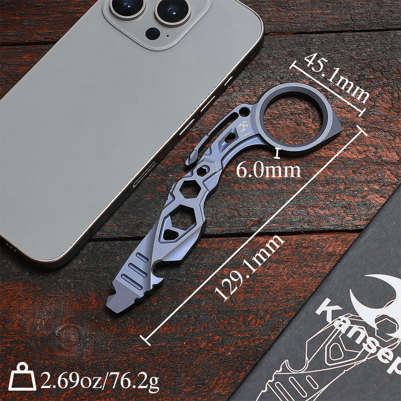 Kansept EDC Tool PryMate G008A5 Blue Anodized Titanium Multifucntional Tool Designed by Sebastian Irawan