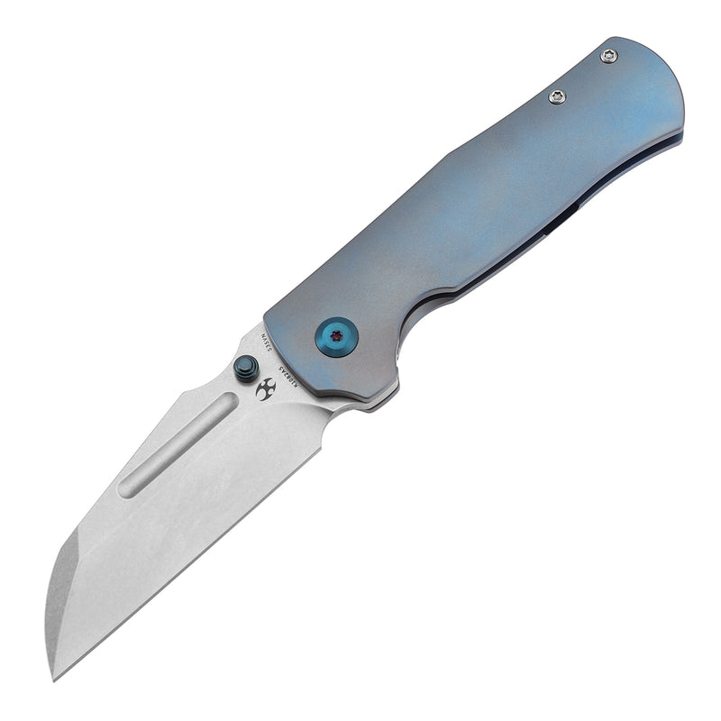 KANSEPT Dreadnaught Thumb Stubs Blue Anodized Titanium Handle (3.49''CPM S35VN Blade ) Daniel Sparhawk Design -K1082A5