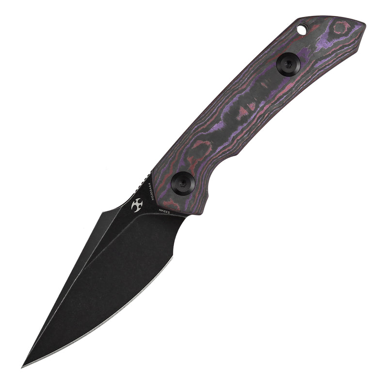 Kansept Fenrir | Exclusive | Fixed Blade | Purple Haze Fatcarbon Handle |2.87" CPM S35VN Blade | Sparrow Knife Design | KG3034A4
