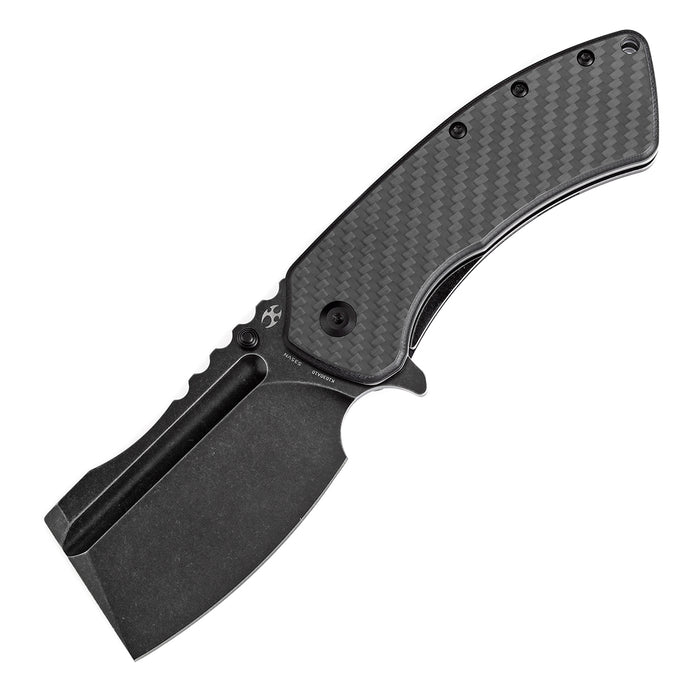 KANSEPT XL Korvid Flipper Knife Carbon Fiber with G10 Handle (3.55'' CPM S35VN Blade) Koch Tools Design-K1030A10