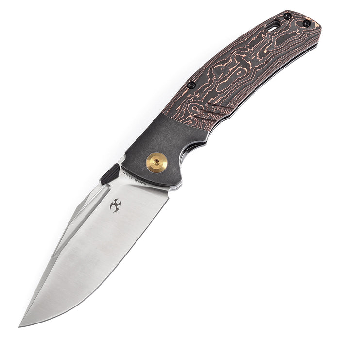 KANSEPT Hinterland Thumb Stub Blackwash Titanium and Copper Carbon Fiber Handle (3.58" CPM S35VN Blade) Morgan Koens Design-K1057A4