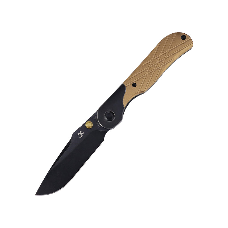 Lichen | Bolster Lock | Bronze Anodized Aluminum with Topo Pattern | 3.02" 154CM | Derek Sharon | T2091A4