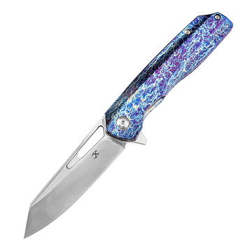 KANSEPT Shard K1006A16 Satin CPM-S35VN Blade Lightning Strike Anodized Titanium Handle With Kim Ning Design