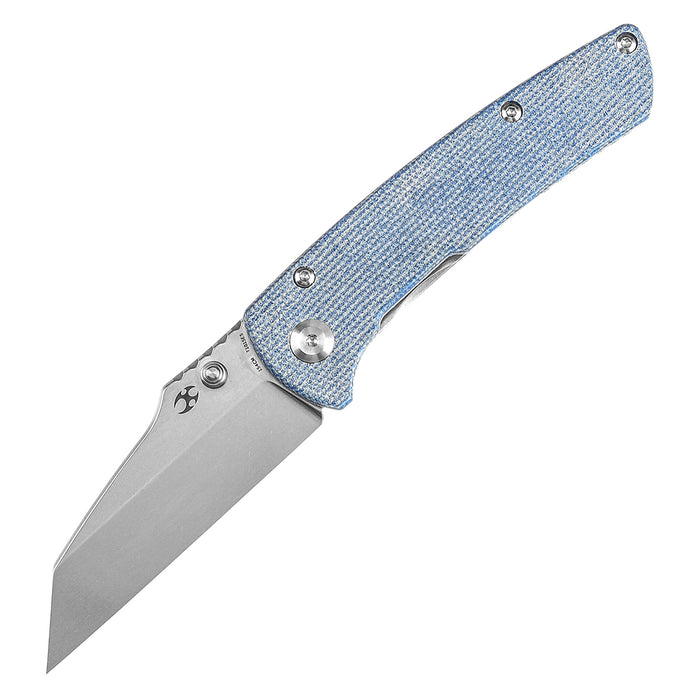 KANSEPT Main Street Thumb Stubs Blue Micarta Handle (3.36'' 154CM Blade) Dirk Pinkerton Design-T1015E5