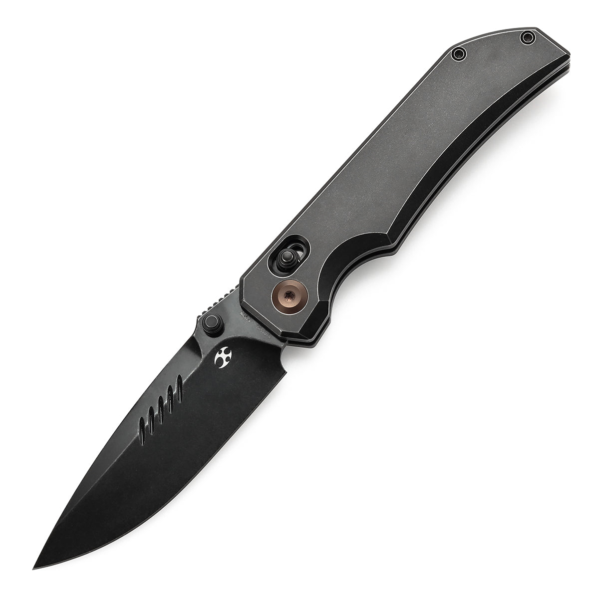 カナ KANSEPT Eaglestrike Crossbar Lock Knife Blackwash Titanium Handle