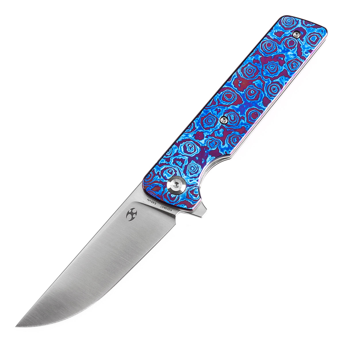 KANSEPT Anomaly Flipper Knife Timascus Handle with Timascus Clip