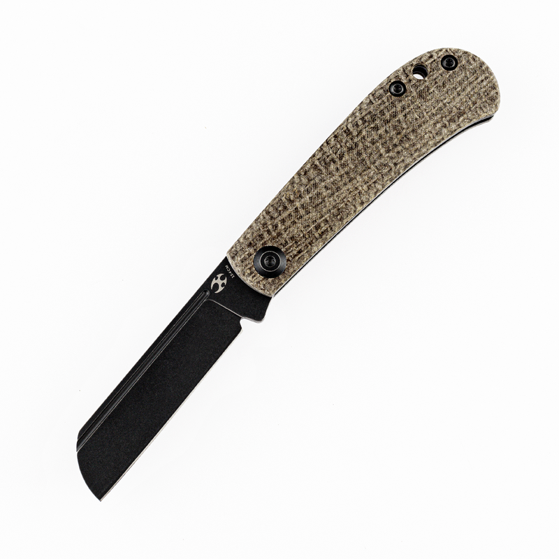 KANSEPT Bevy Slip Joint Knife Brown Micarta Handle (2.9'' 154CM Blade)Nick Swan Design-T2026F3