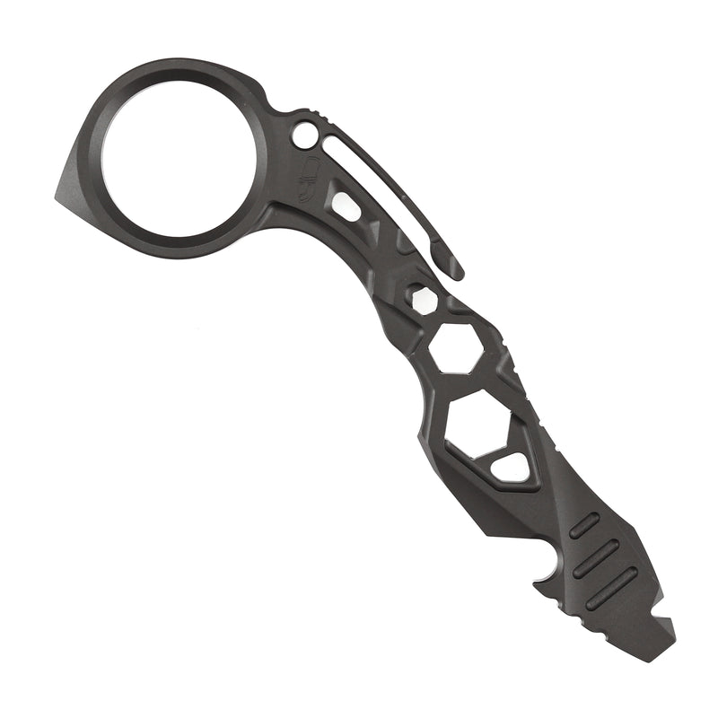 Kansept EDC Tool PryMate G008A7 Grey Anodized Titanium Multifucntional Tool Designed by Sebastian Irawan