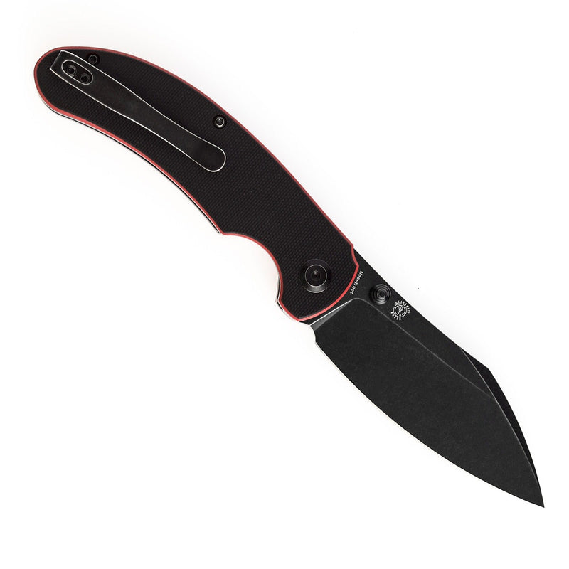 KANSEPT Nesstreet Thumb Stub Knife  Black & Red G10 Handle (3.58''154CM Blade) Karambit Maker-T1039A2