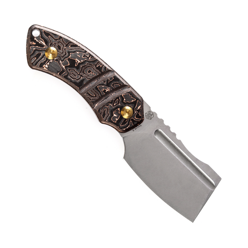 KANSEPT Korvid S Fixed Blade Copper Carbon Fiber + Kydex Sheath Handle (2.9" CPM-S35VN Blade) Koch Tools -G2030A7