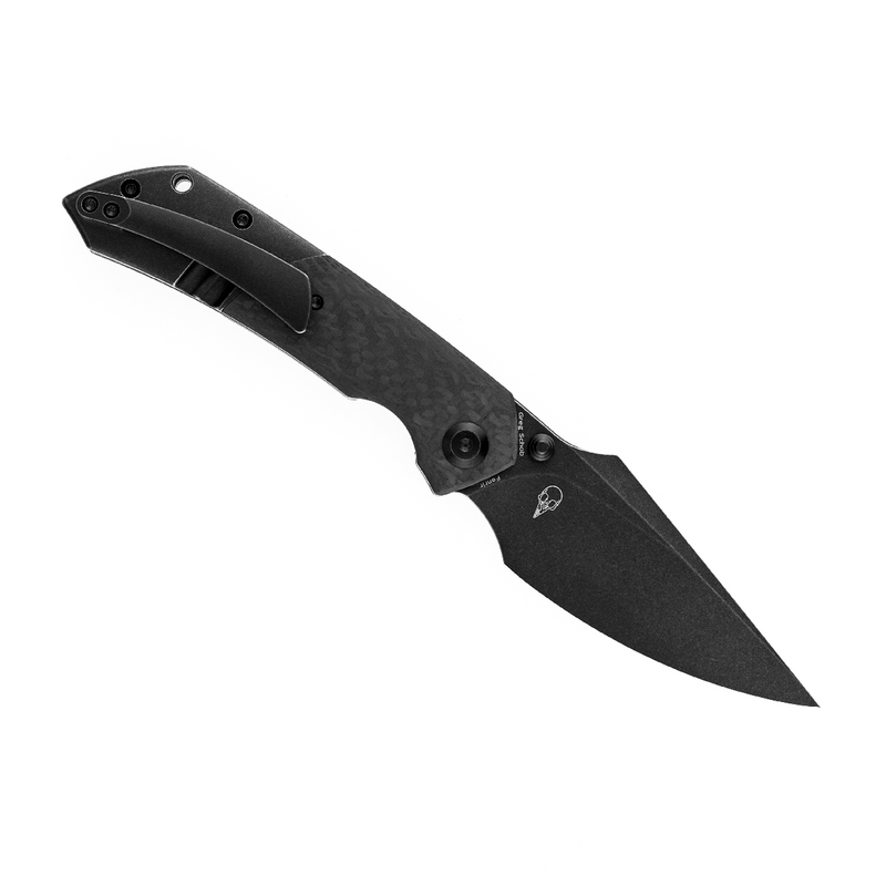 KANSEPT Fenrir Front Flipper/Thumb Stud Knife Twill Carbon Fiber +Titanium Handle (3.48'' CPM-S35VN Blade) Greg Schob Design-K1034A4
