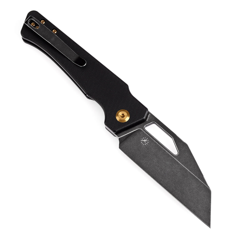 KANSEPT Egress T1033A1 Black Stonewashed 14C28N Black G10 Handle with Nitch Designs Design