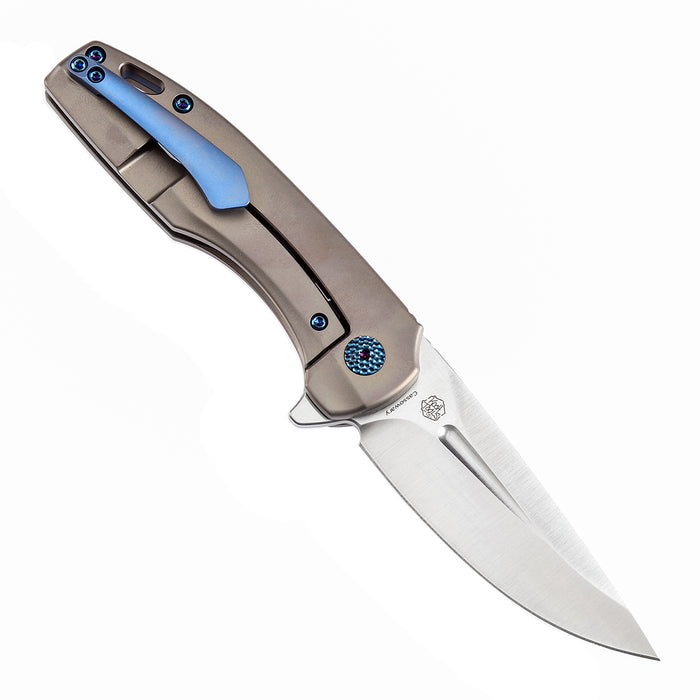 KANSEPT Cassowary Flipper Knife Bronzed Anodized Titanium Handle (2.9'' CPM S35VN Blade) Koch Tools -K2065A5