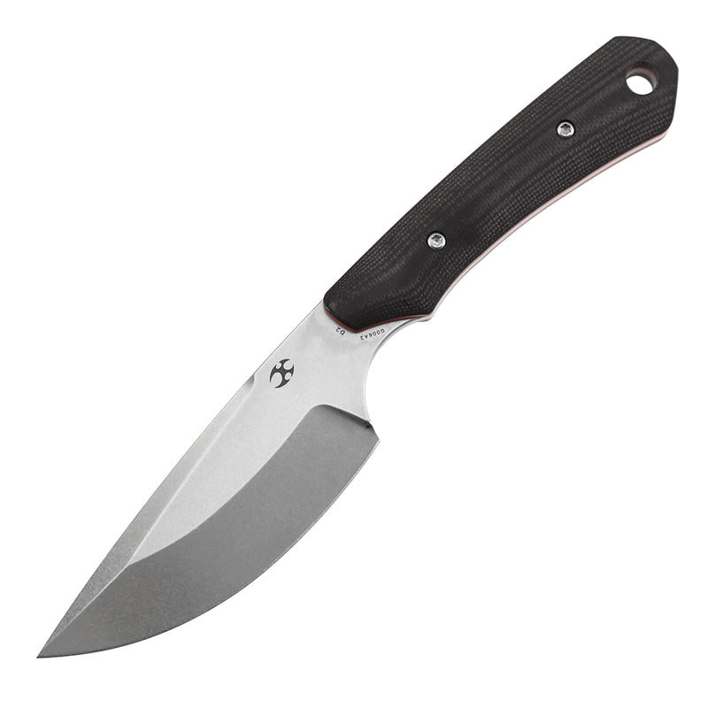 KANSEPT Flank Fixed Blade Black & Red G10 Handle (3.69'' Stonewashed D2 Blade) TuffKnives Designed- G006A2