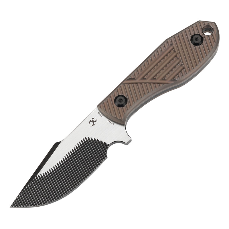 KANSEPT Fixed Blade Tiny Dancer Bronze Anodized Titanium with CNC Milling Handle (3.17" CPM S35VN with CNC Milling Blade) with JB Stout Design Design-K014A2