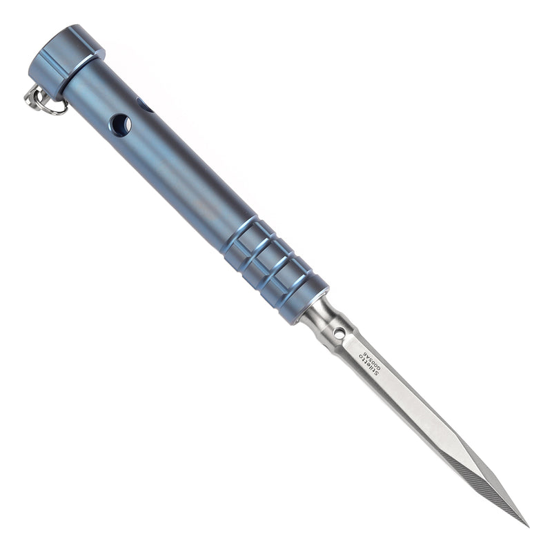 Kansept EDC Tool Stiletto G005A6 5CR13 Steel & Blue Anodized Titanium Designed by Marco Panella