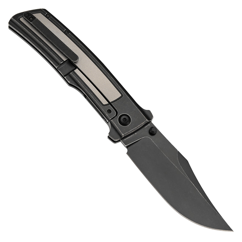 KANSEPT Bison Thumb Stub Blackwash Titanium Handle 4.25" CPM S35VN Blade) with Ray Laconico Knives Design-K1108B1