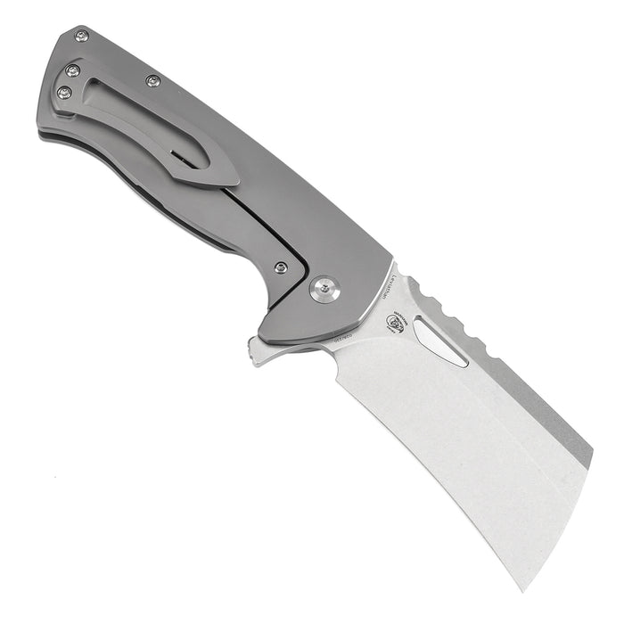 KANSEPT Leviathan Flipper Bead Blasted Titanium Handle (3.9''CPM S35VN Blade ) Warhawk Knives Design -K1083A1