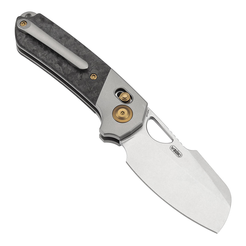 KANSEPT Nahual Crossbar Lock Knife Beadblasted Titanium with Shred Carbon Fiber Handle(2.95" Magnacut Blade)Javier Garcia Design-K2125V2
