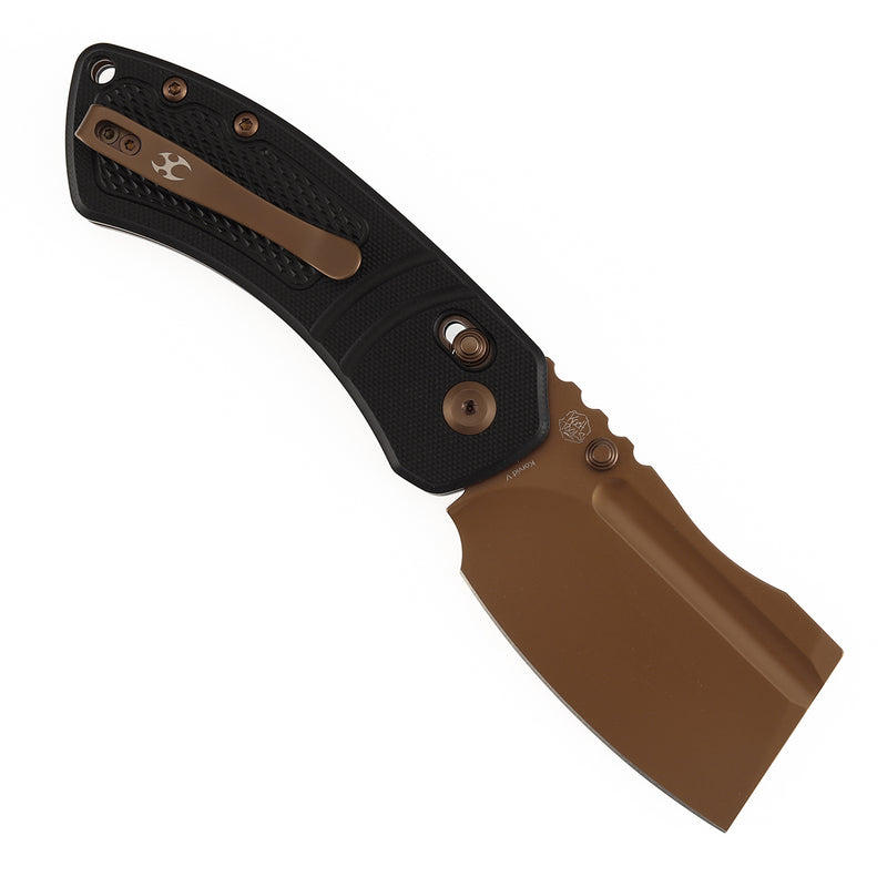 Kansept Korvid V | Crossbar Lock | Black G10 with Diamond Pattern | 2.91" Rose Gold Coated D2 Blade | Koch Tools Designed | TE2030V1