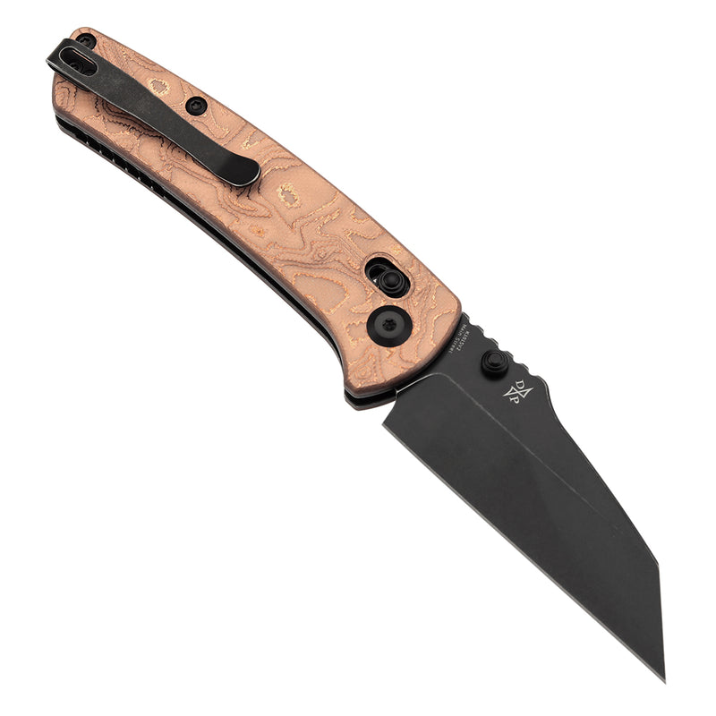 KANSEPT Main Street Crossbar Lock Knife G-10 with Copper Foil Handle(3.36" CPM S35VN Blade)Pinkerton Knives Design-K1015V2