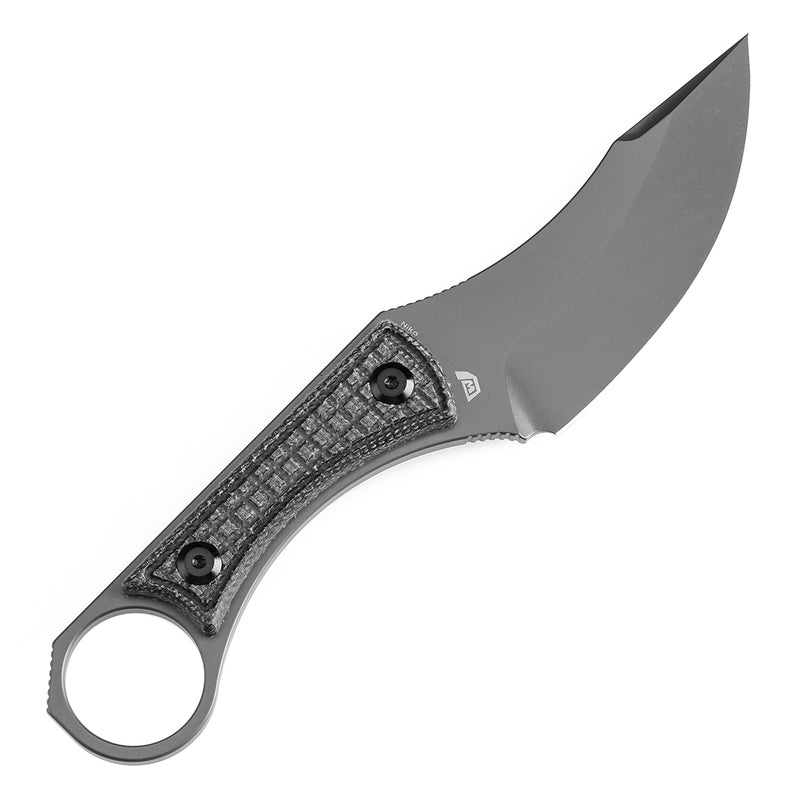 KANSEPT Niko Fixed Knife Black Micarta Handle (3.54''D2 Blade ) with Sheath Marco Knives Design -G004A6