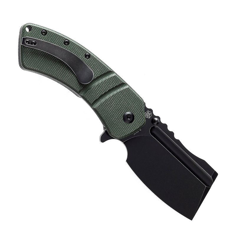 KANSEPT XL Korvid Black Stonewashed 154CM Blade Green Micarta Handle Designed by Koch Tools-T1030B4